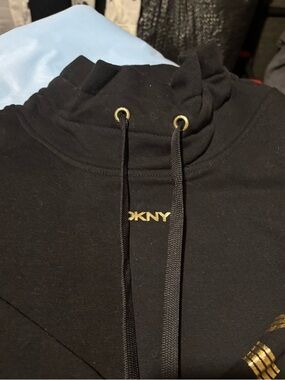 DKNY Black Sweatshirt with Gold Accent